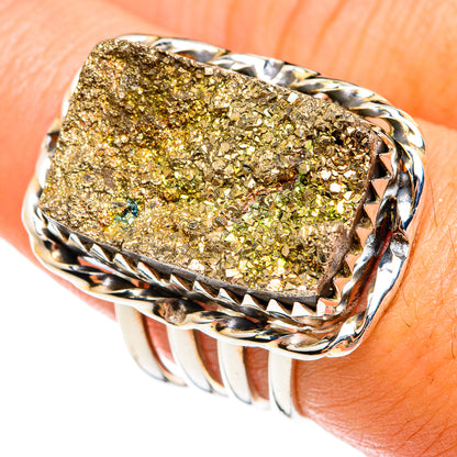 Spectro Pyrite Druzy Rings handcrafted by Ana Silver Co - RING74665