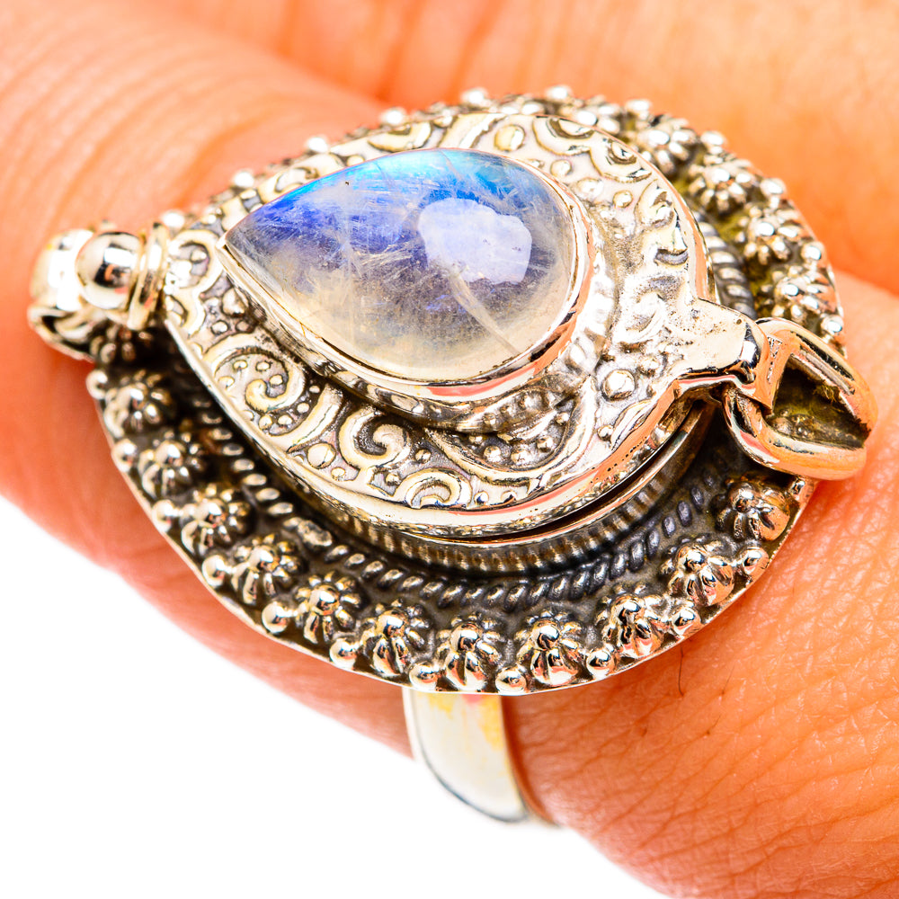 Rainbow Moonstone Rings handcrafted by Ana Silver Co - RING74669