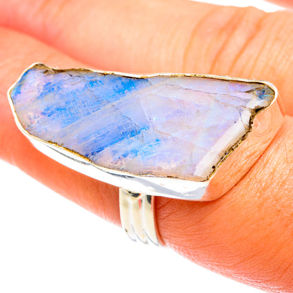 Rainbow Moonstone Rings handcrafted by Ana Silver Co - RING74675