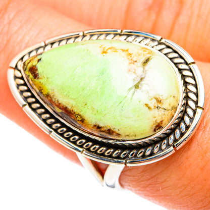 Lemon Chrysoprase Rings handcrafted by Ana Silver Co - RING74694