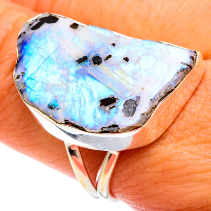 Rainbow Moonstone Rings handcrafted by Ana Silver Co - RING74712