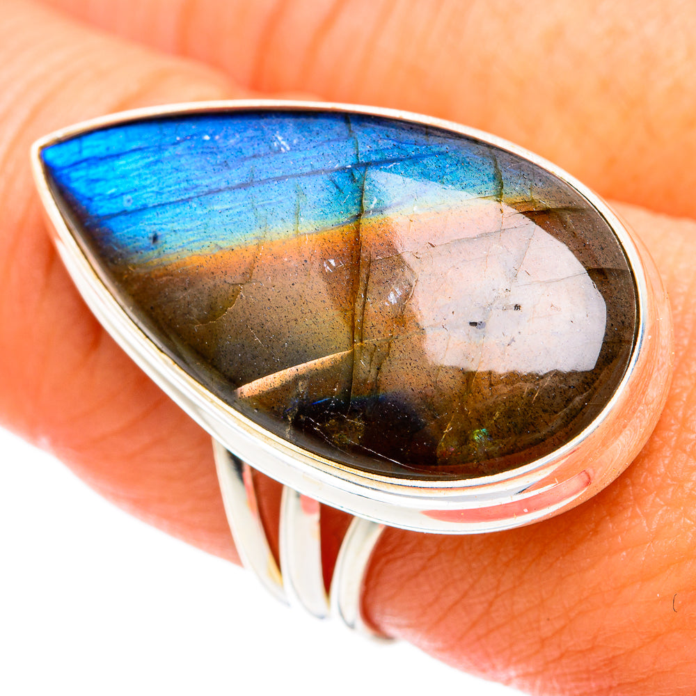 Labradorite Rings handcrafted by Ana Silver Co - RING74714