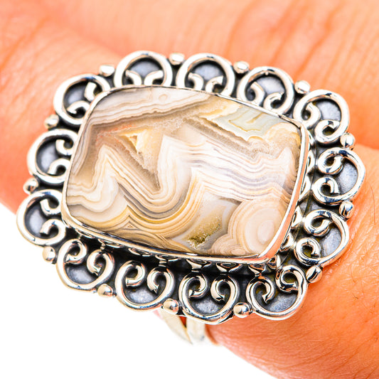Laguna Lace Agate Rings handcrafted by Ana Silver Co - RING74721