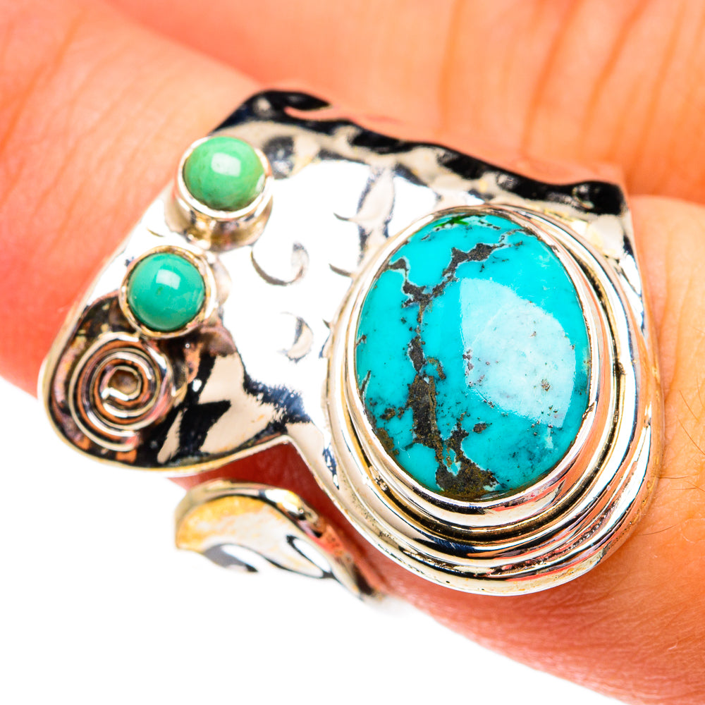 Tibetan Turquoise Rings handcrafted by Ana Silver Co - RING74725