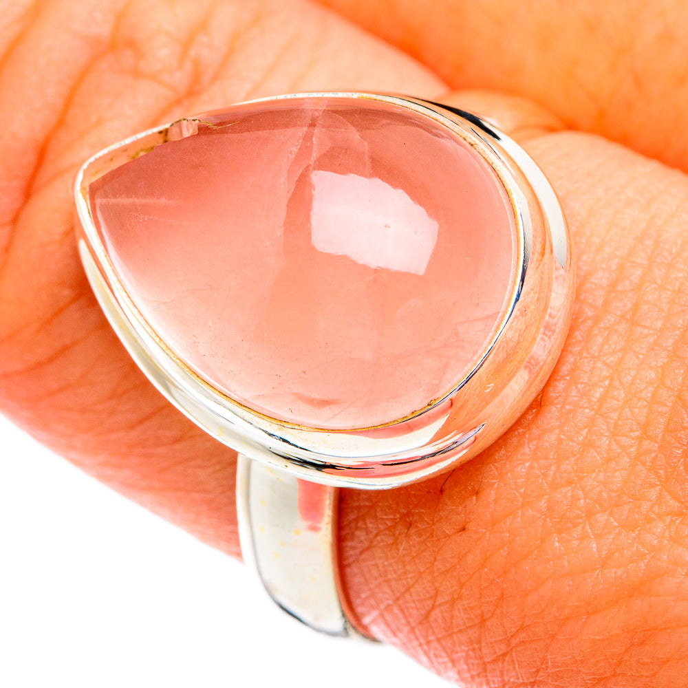 Rose Quartz Rings handcrafted by Ana Silver Co - RING74735