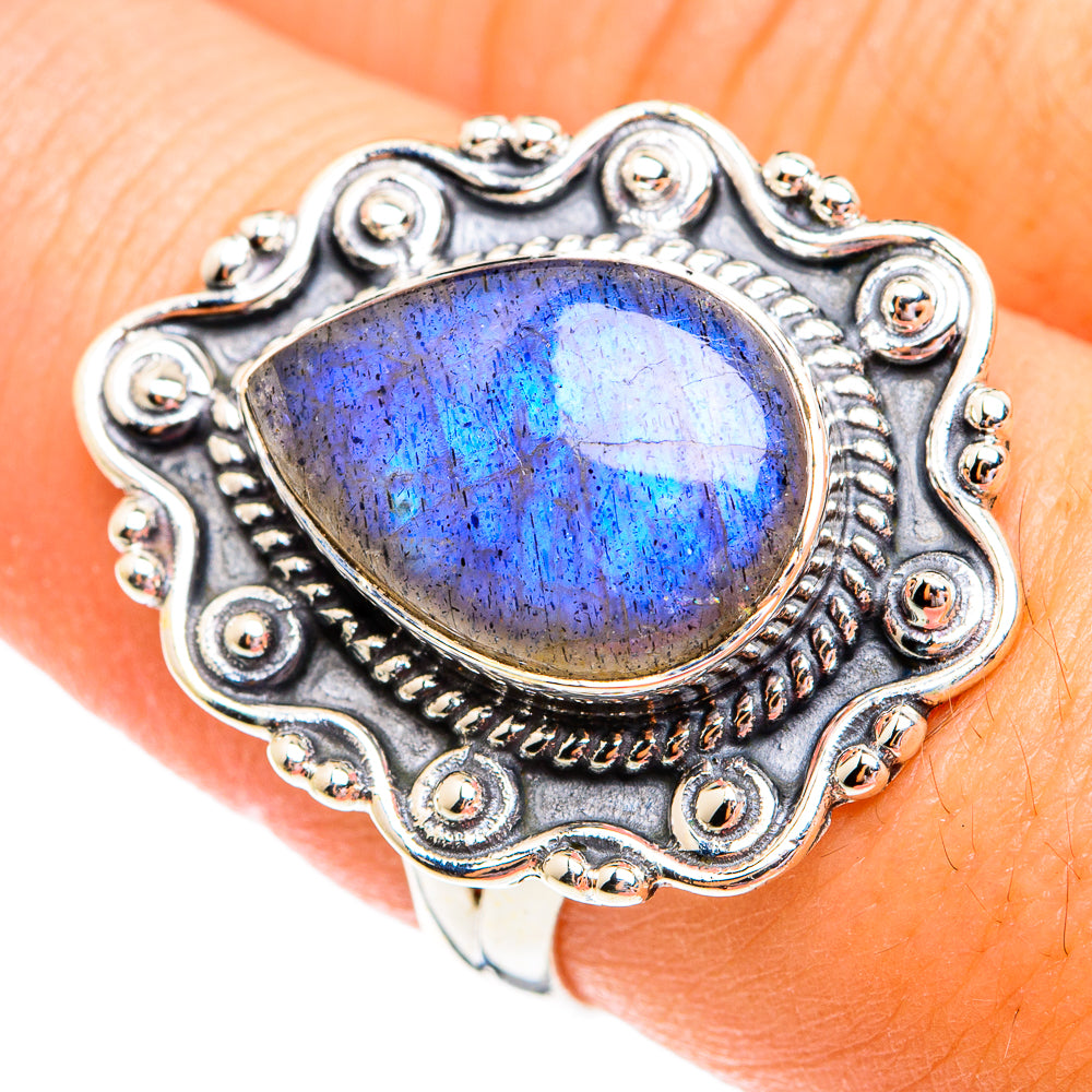 Labradorite Rings handcrafted by Ana Silver Co - RING74756