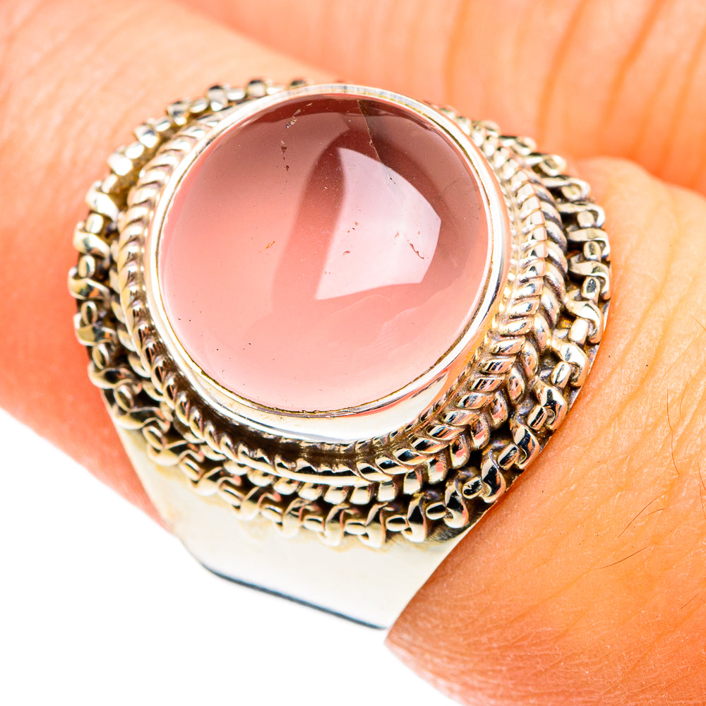 Rose Quartz Rings handcrafted by Ana Silver Co - RING74807