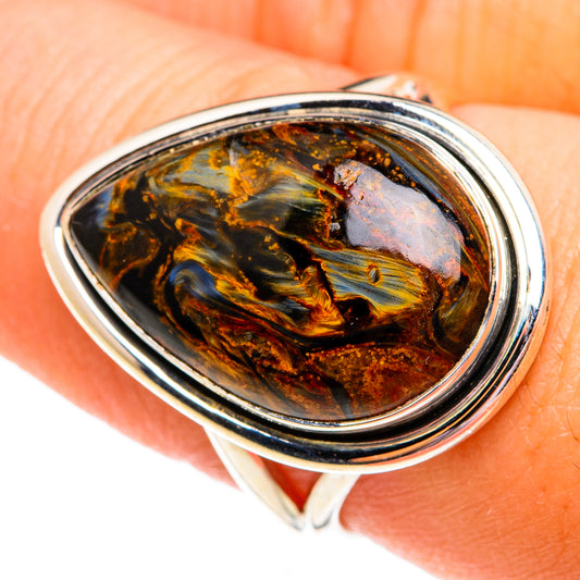 Golden Pietersite Rings handcrafted by Ana Silver Co - RING74814