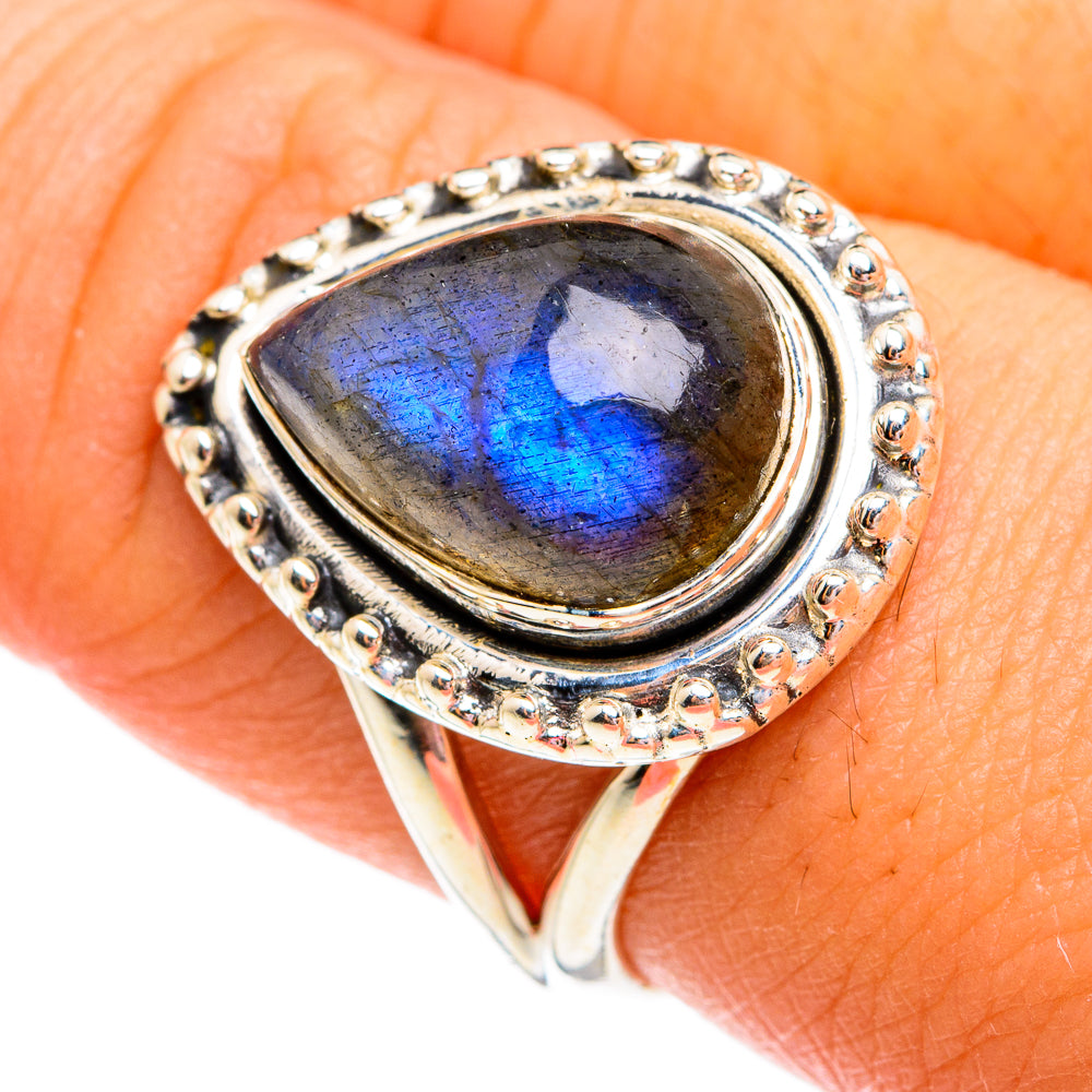 Labradorite Rings handcrafted by Ana Silver Co - RING74822