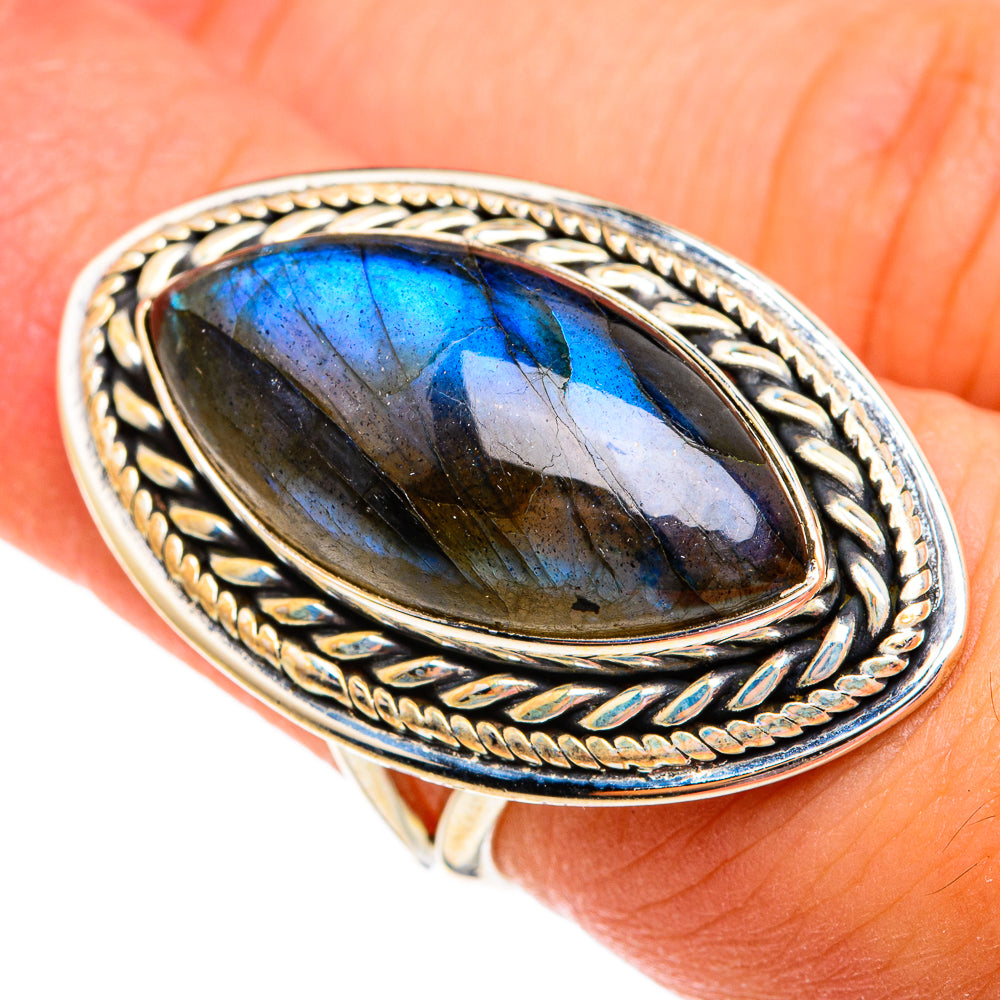 Labradorite Rings handcrafted by Ana Silver Co - RING74826