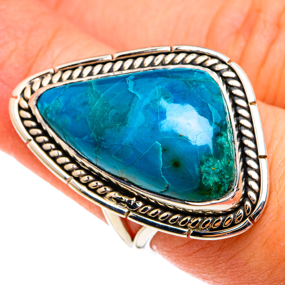 Chrysocolla Rings handcrafted by Ana Silver Co - RING74829