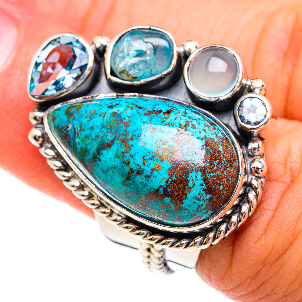 Chrysocolla Rings handcrafted by Ana Silver Co - RING74830