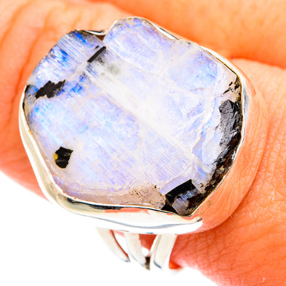 Rainbow Moonstone Rings handcrafted by Ana Silver Co - RING74847