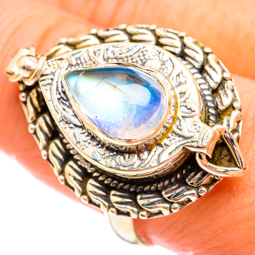 Rainbow Moonstone Rings handcrafted by Ana Silver Co - RING74863