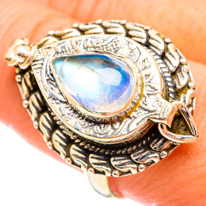 Rainbow Moonstone Rings handcrafted by Ana Silver Co - RING74863