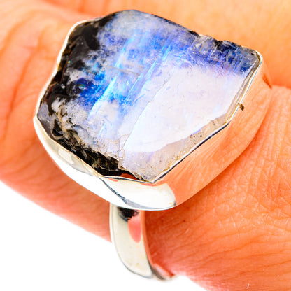 Rainbow Moonstone Rings handcrafted by Ana Silver Co - RING74880