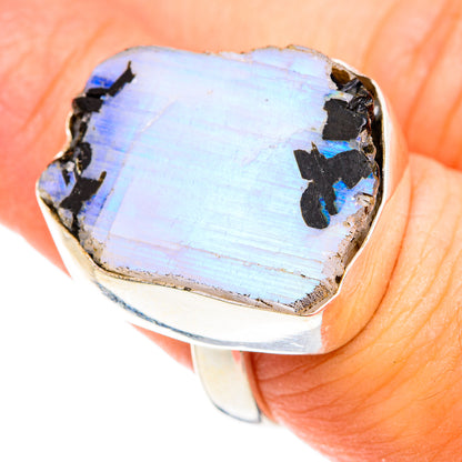 Rainbow Moonstone Rings handcrafted by Ana Silver Co - RING74908