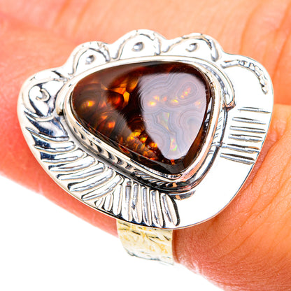 Mexican Fire Agate Rings handcrafted by Ana Silver Co - RING74931
