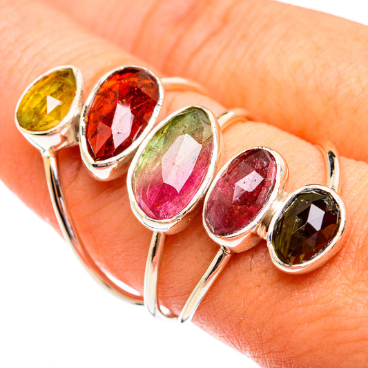 Watermelon Tourmaline Rings handcrafted by Ana Silver Co - RING74943