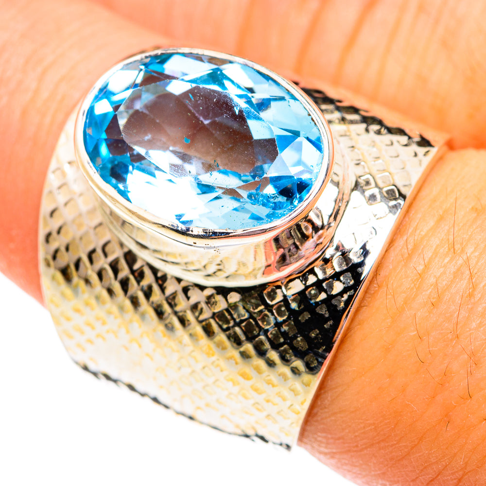 Blue Topaz Rings handcrafted by Ana Silver Co - RING74948