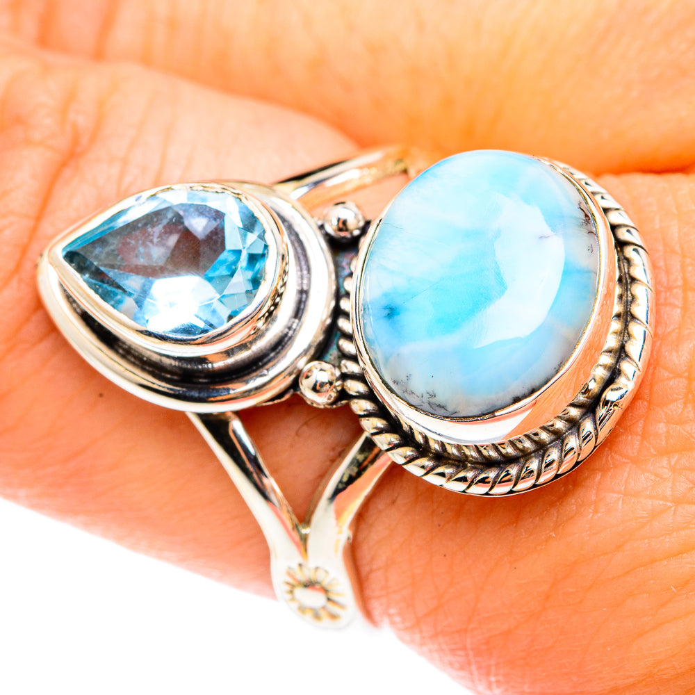 Larimar Rings handcrafted by Ana Silver Co - RING75044
