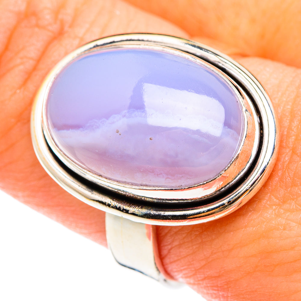 Blue Lace Agate Rings handcrafted by Ana Silver Co - RING75070