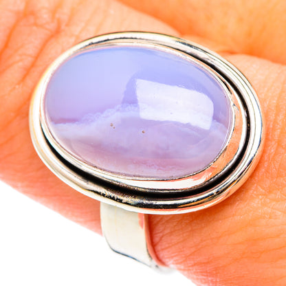 Blue Lace Agate Rings handcrafted by Ana Silver Co - RING75070