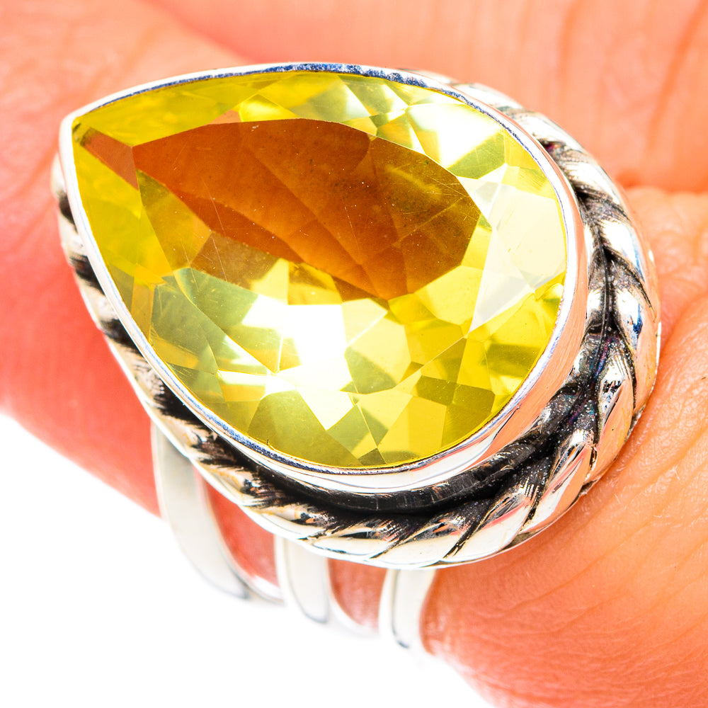Lemon Quartz Rings handcrafted by Ana Silver Co - RING75075