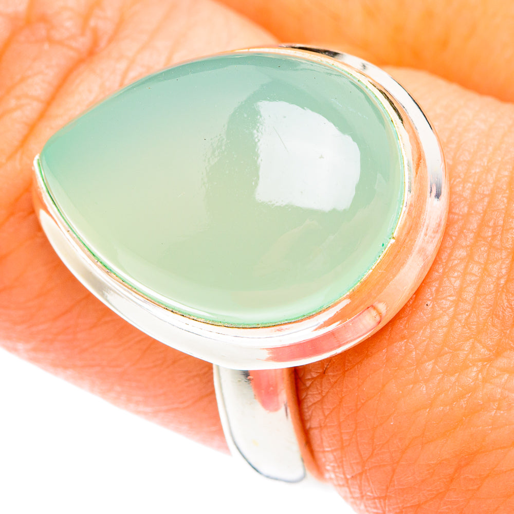 Aqua Chalcedony Rings handcrafted by Ana Silver Co - RING75077