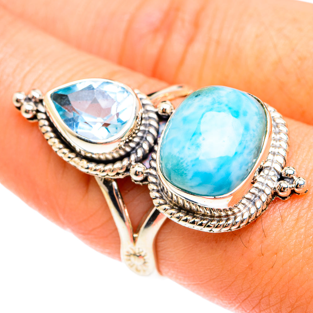 Larimar Rings handcrafted by Ana Silver Co - RING75108