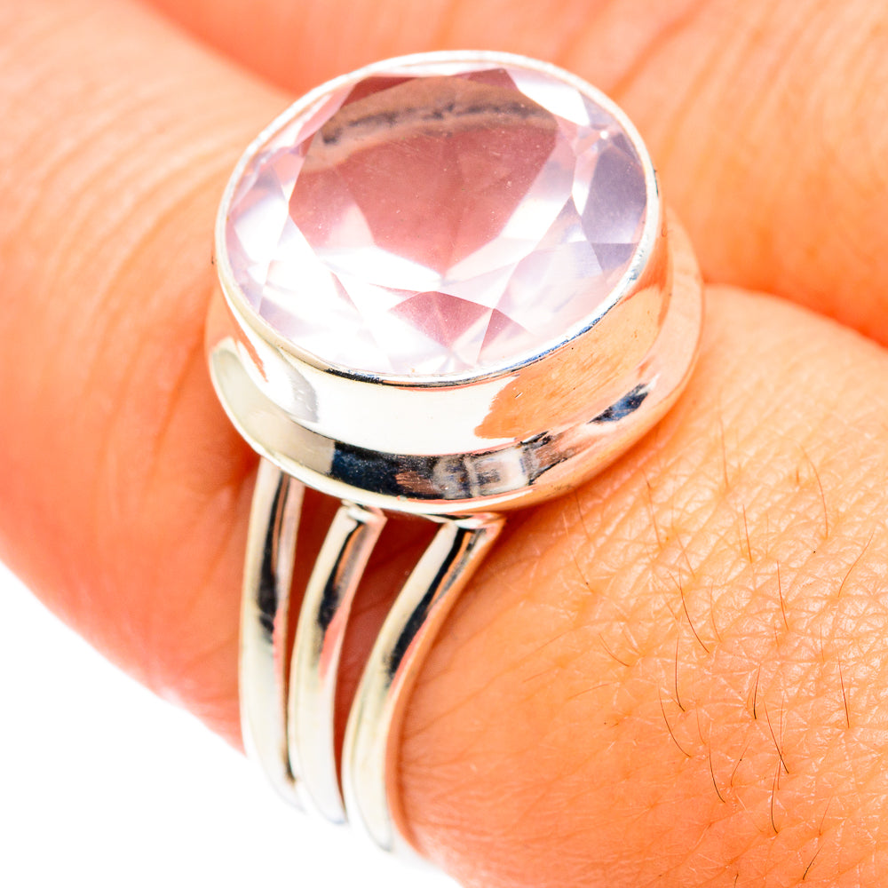 Rose Quartz Rings handcrafted by Ana Silver Co - RING75125