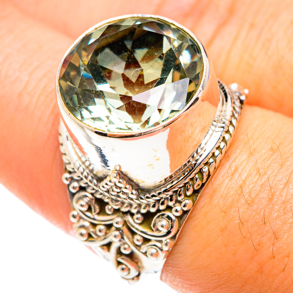 Green Amethyst Rings handcrafted by Ana Silver Co - RING75145