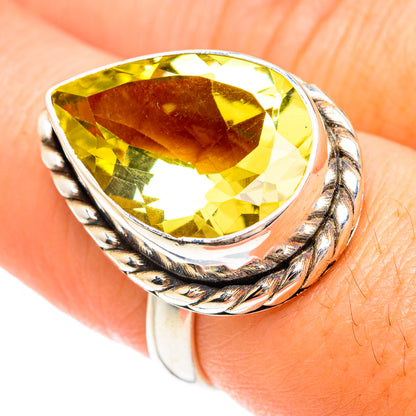 Lemon Quartz Rings handcrafted by Ana Silver Co - RING75165