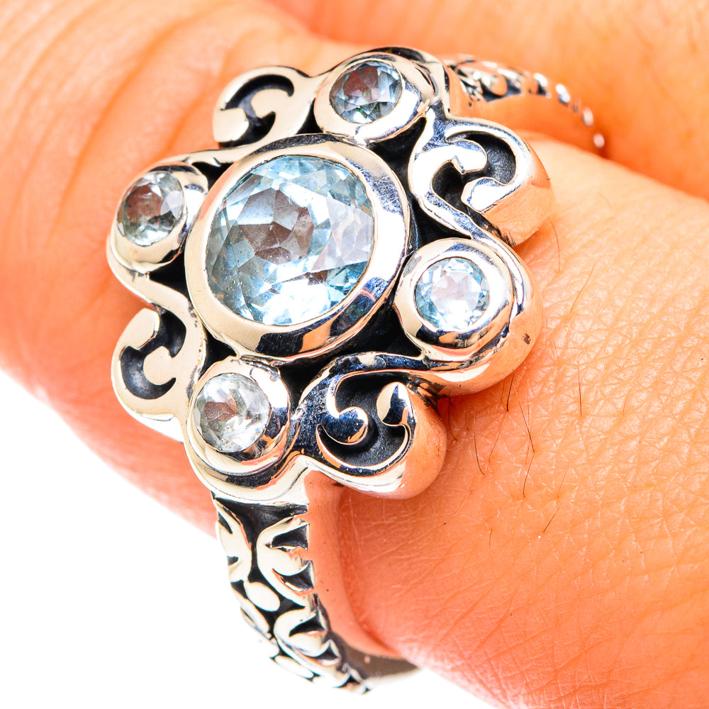 Blue Topaz Rings handcrafted by Ana Silver Co - RING75168