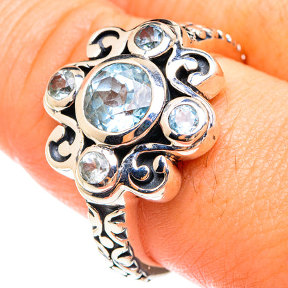 Blue Topaz Rings handcrafted by Ana Silver Co - RING75168