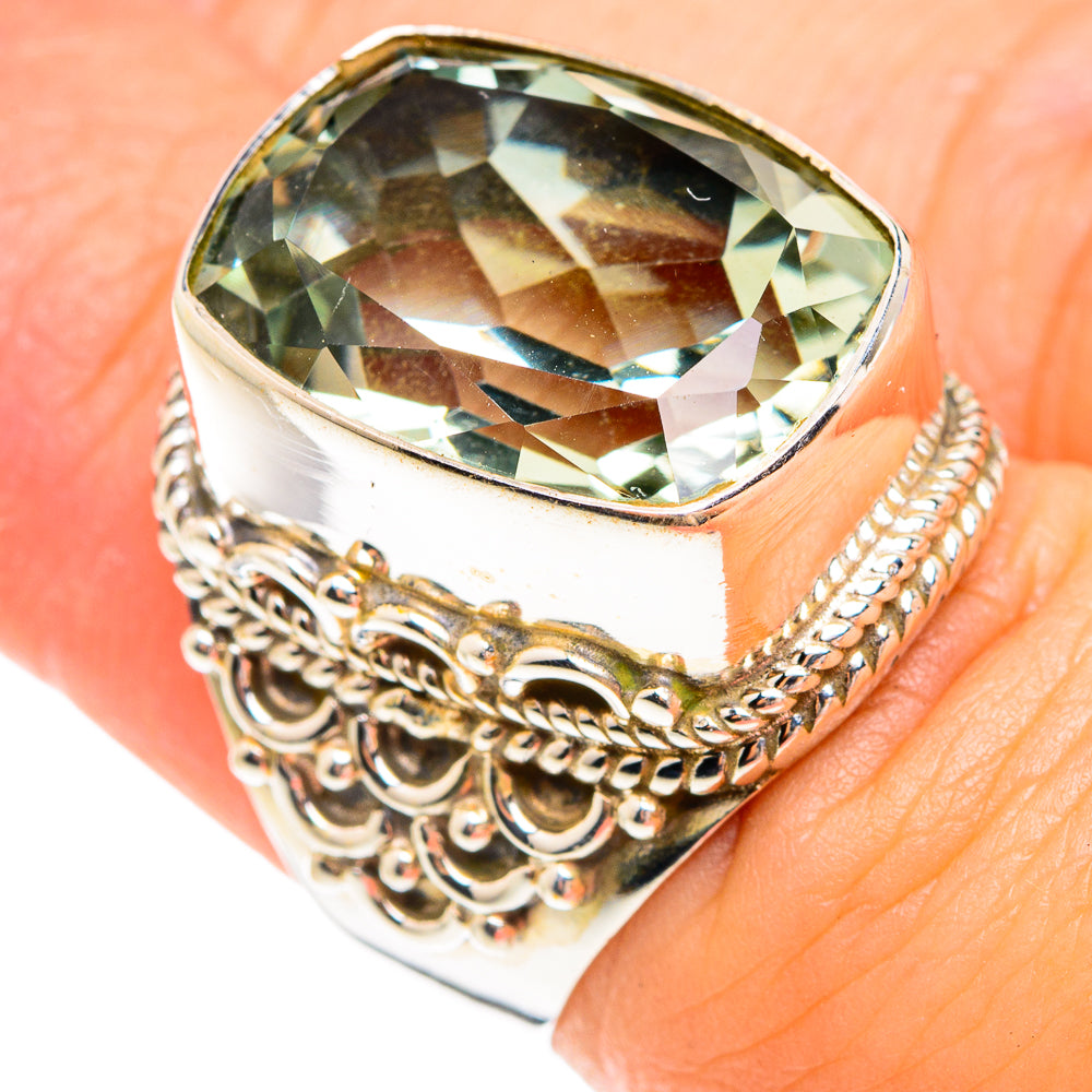 Green Amethyst Rings handcrafted by Ana Silver Co - RING75201