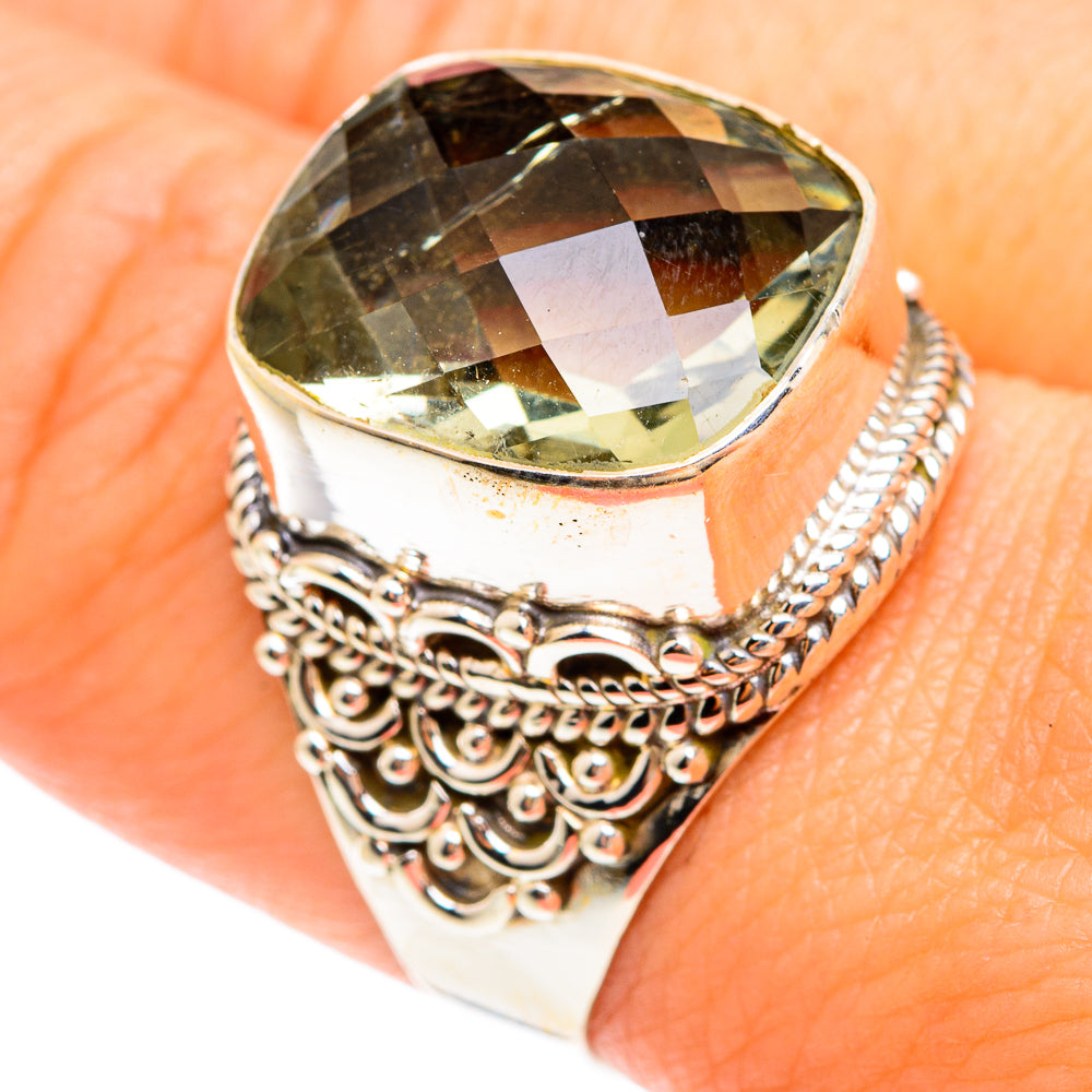 Green Amethyst Rings handcrafted by Ana Silver Co - RING75255