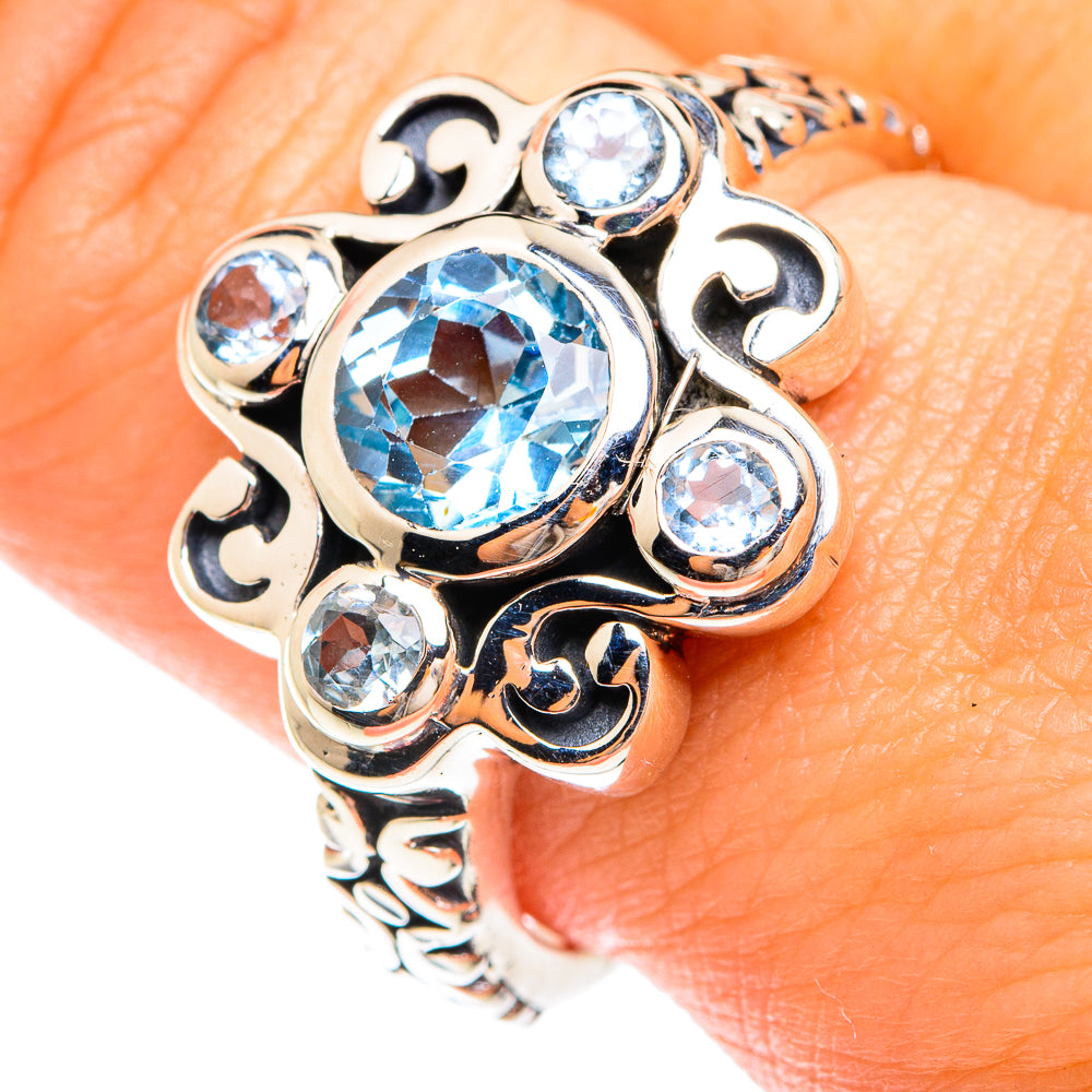 Blue Topaz Rings handcrafted by Ana Silver Co - RING75276