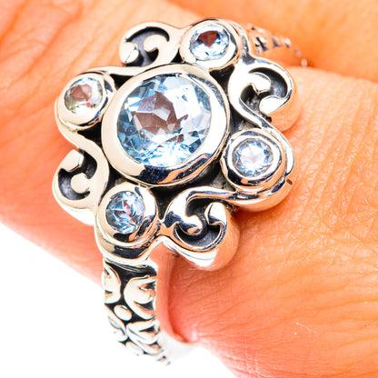 Blue Topaz Rings handcrafted by Ana Silver Co - RING75301