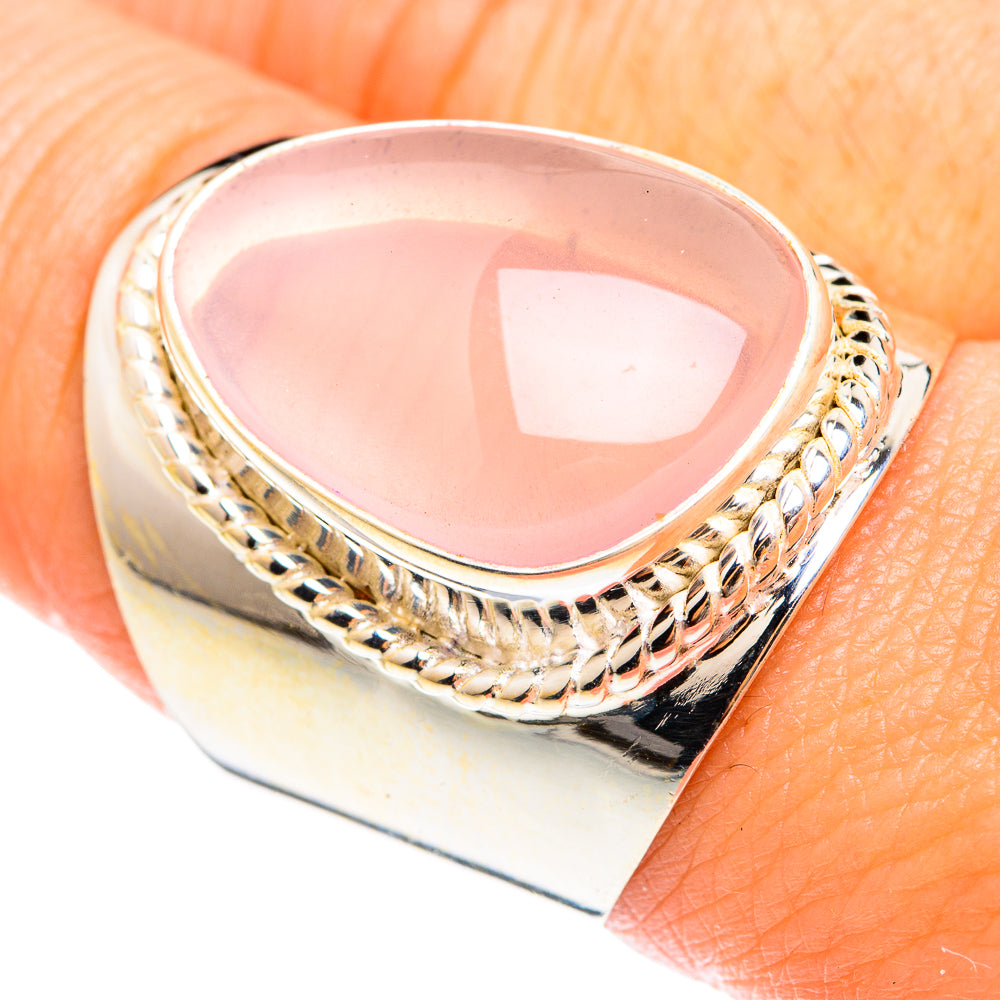 Rose Quartz Rings handcrafted by Ana Silver Co - RING75315
