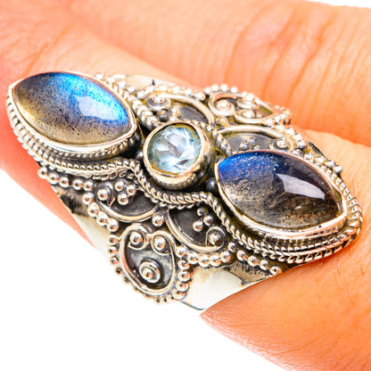 Labradorite Rings handcrafted by Ana Silver Co - RING75323
