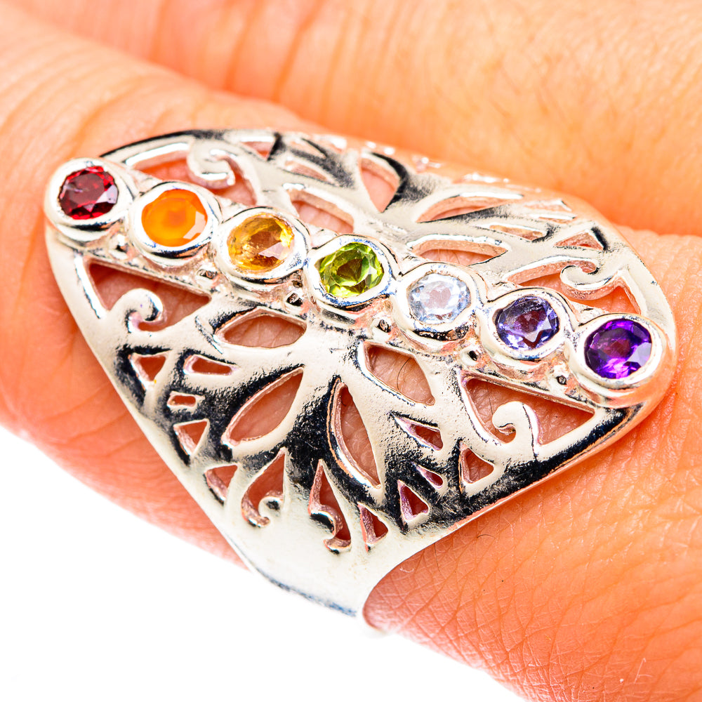 Multi-Stone Chakra Rings handcrafted by Ana Silver Co - RING75338