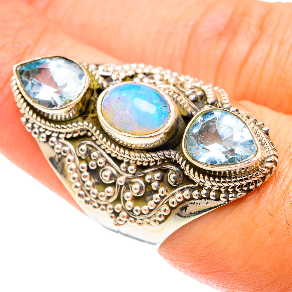 Ethiopian Opal Rings handcrafted by Ana Silver Co - RING75341