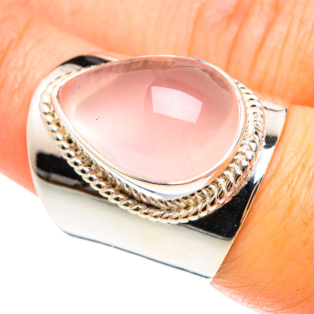 Rose Quartz Rings handcrafted by Ana Silver Co - RING75353