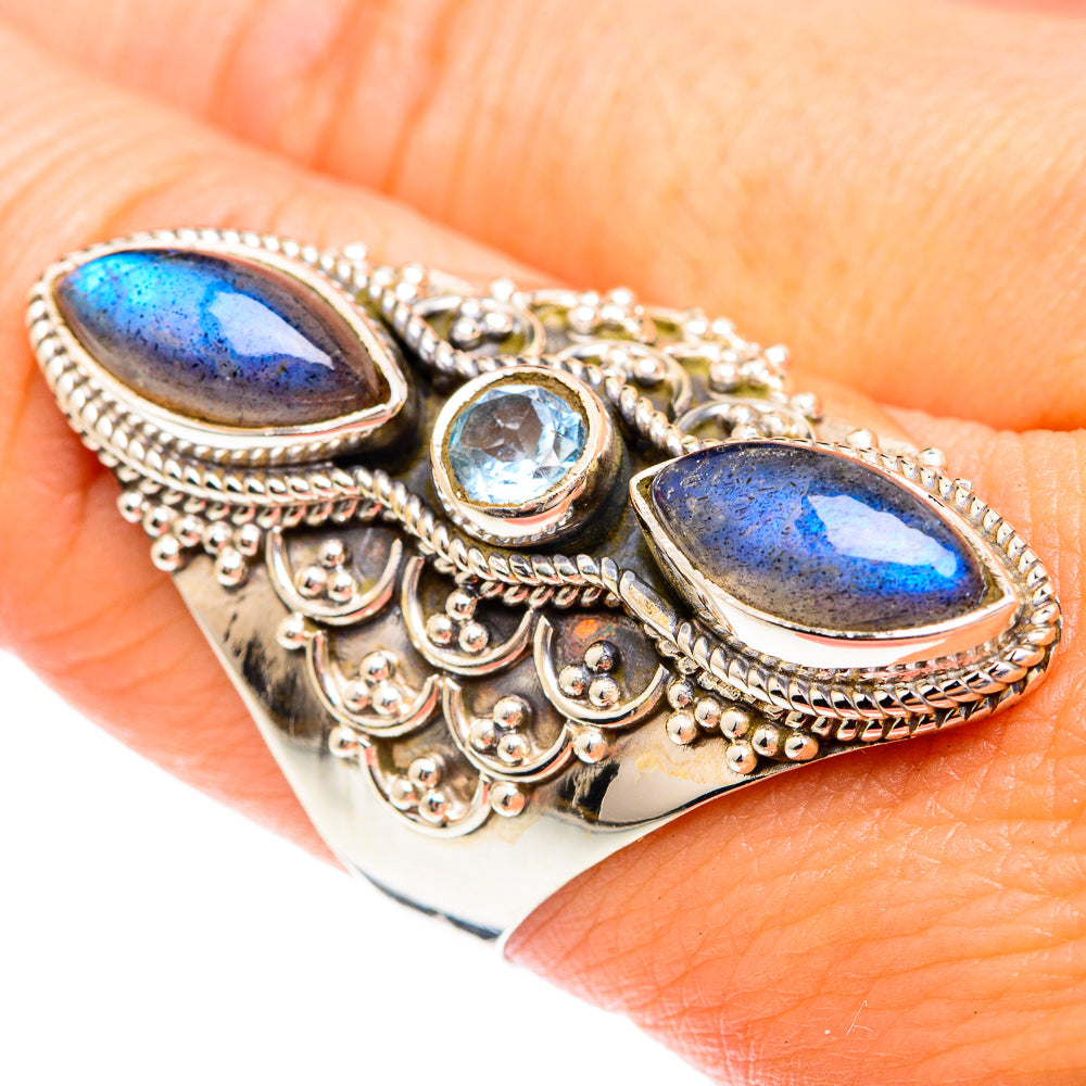Labradorite Rings handcrafted by Ana Silver Co - RING75359