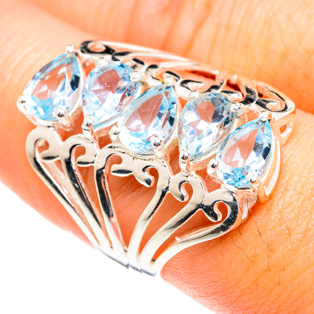 Blue Topaz Rings handcrafted by Ana Silver Co - RING75363