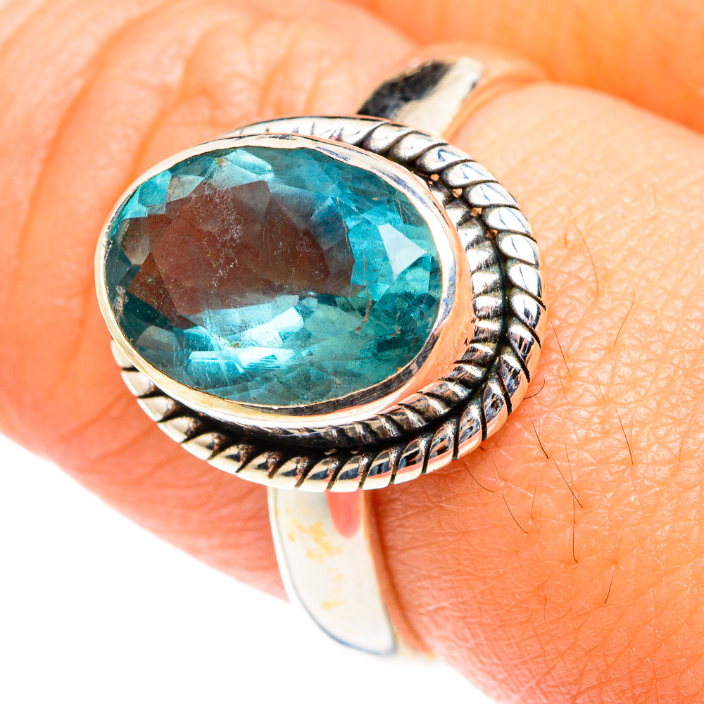 Blue Fluorite Rings handcrafted by Ana Silver Co - RING75368