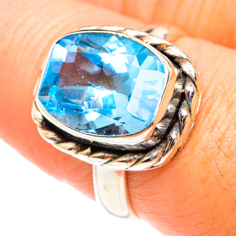 Blue Topaz Rings handcrafted by Ana Silver Co - RING75369