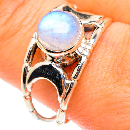 Rainbow Moonstone Rings handcrafted by Ana Silver Co - RING75391