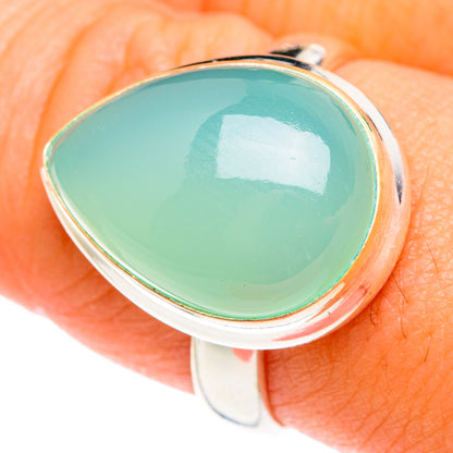 Aqua Chalcedony Rings handcrafted by Ana Silver Co - RING75403